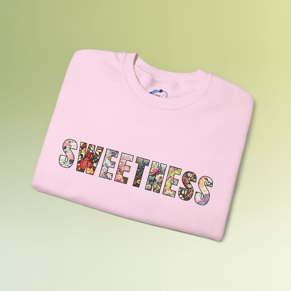 Thumbnail: Sweetness Floral Crewneck Sweatshirt — 'SWEETNESS' Floral Lettering