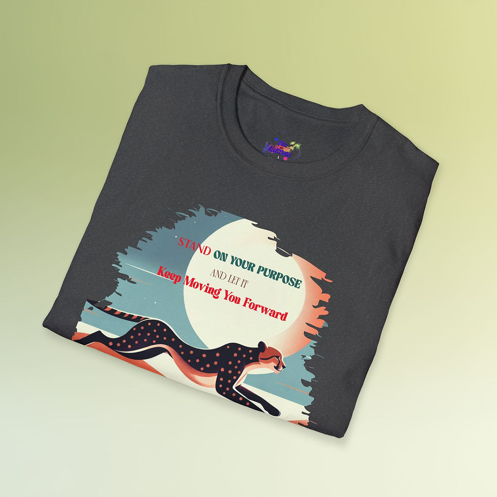 Thumbnail: Motivational Cheetah T-Shirt — "Stand on Your Purpose" Inspirational Tee