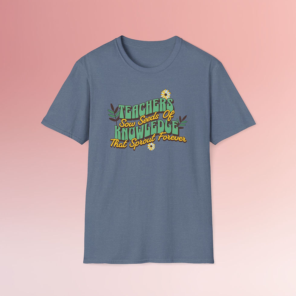 Thumbnail: Teacher’s T-Shirt — “Teachers Sow Knowledge” Floral Graphic Tee
