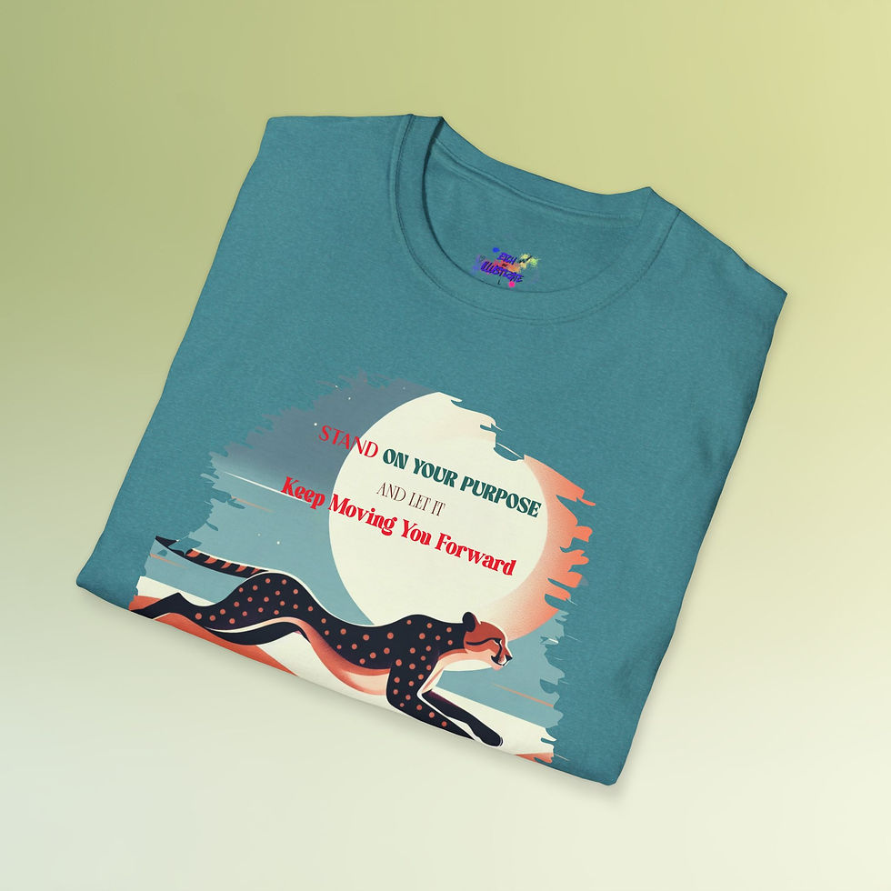 Thumbnail: Motivational Cheetah T-Shirt — "Stand on Your Purpose" Inspirational Tee