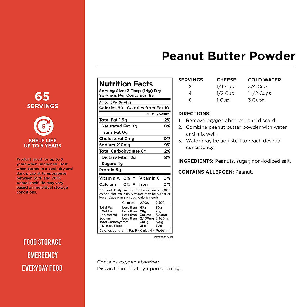 Thumbnail: Augason Farms Peanut Butter Powder 2 lbs No. 10 Can- AFPBP400287