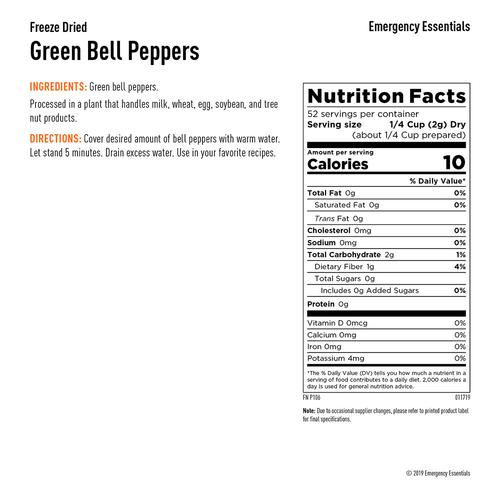 Thumbnail: Freeze Dried Green Bell Pepper Dices Large Can- EEGBP600144