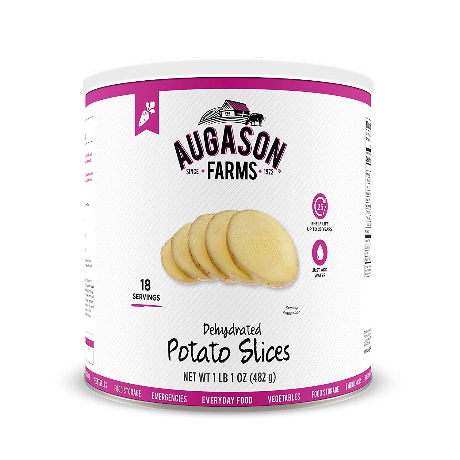 Augason Farms Dehydrated Potato Slices 1 lb 4 oz No. 10 Can- AFDP400222