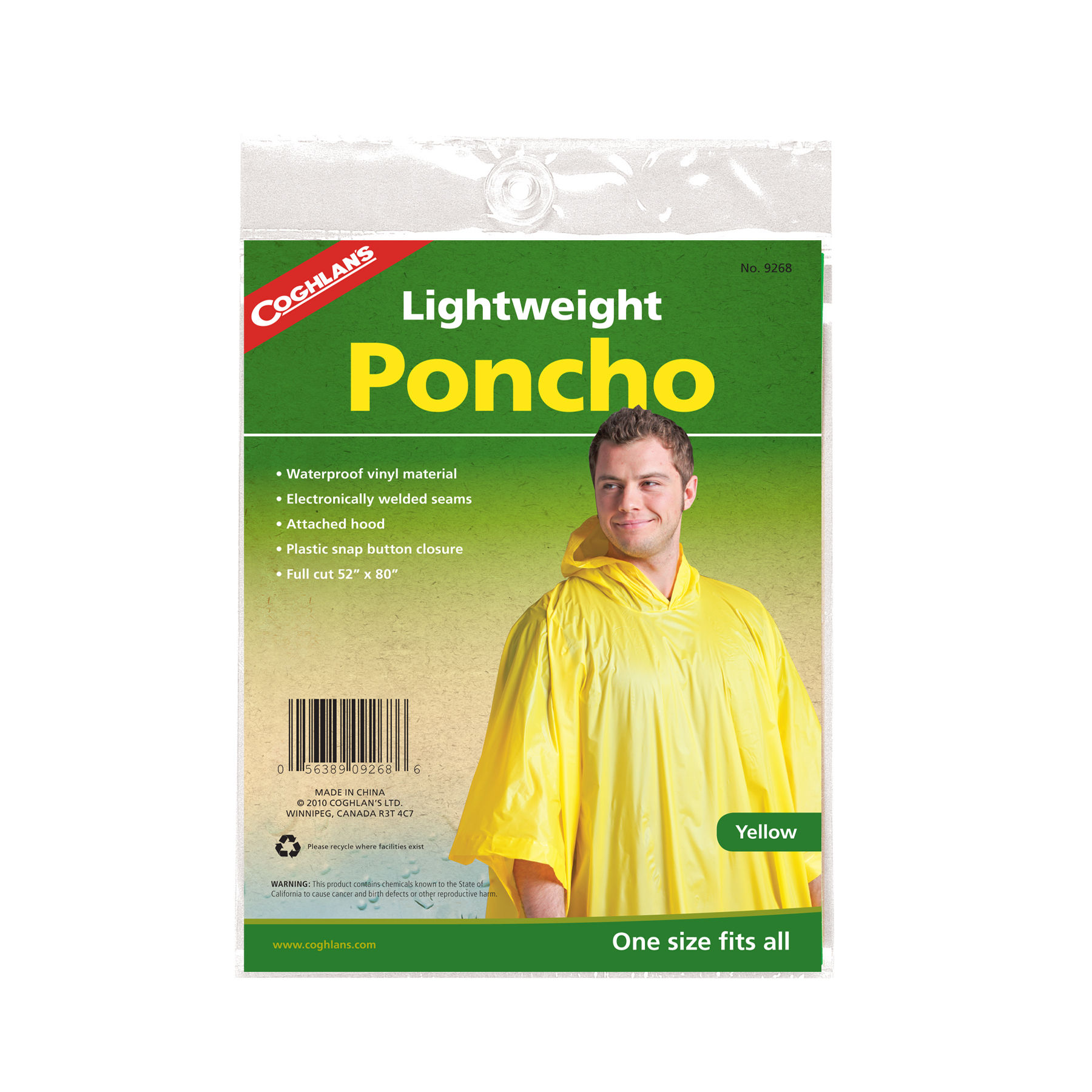 Coghlans Lightweight Poncho Yellow- COG100123