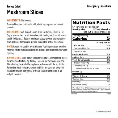 Thumbnail: Freeze-Dried Mushroom Slices Large Can- EEMS500299