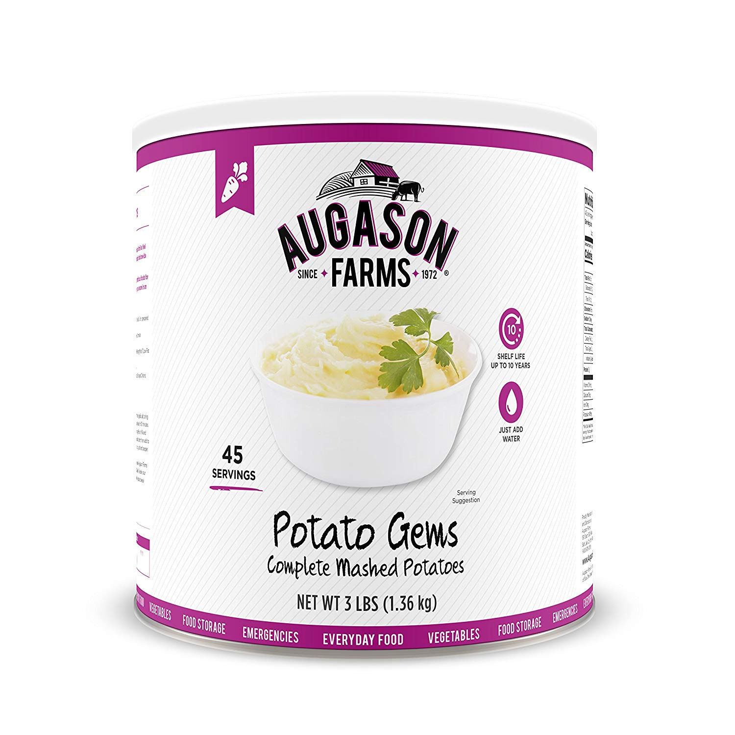Augason Farms Potato Gems Complete Mashed Potatoes 3 lbs No. 10 Can- AFMP400997