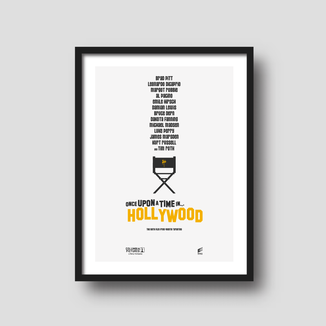Affiche Once Upon A Time In Hollywood de Quentin Tarantino avec Brad Pitt et Leonardo DiCaprio
