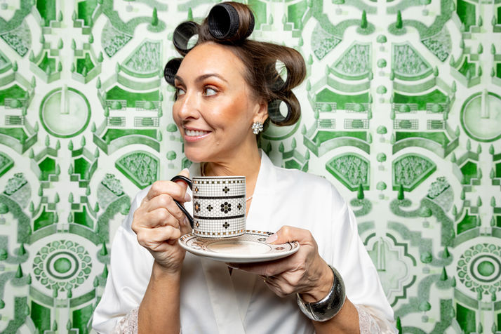 Virginia editorial photographer. Portrait of a woman with tea.