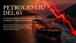Petrolio giù del 6% dopo il passaggio di due superpetroliere nello Stretto di Hormuz