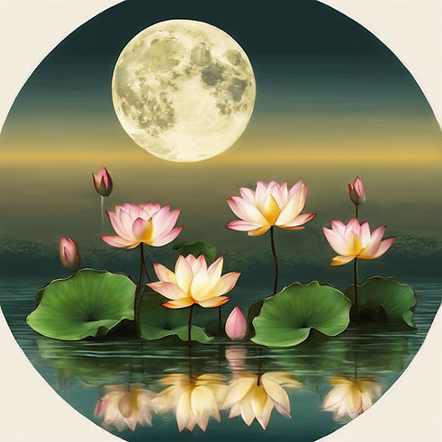 lotus flowers on a lake in golden goblets.jpg