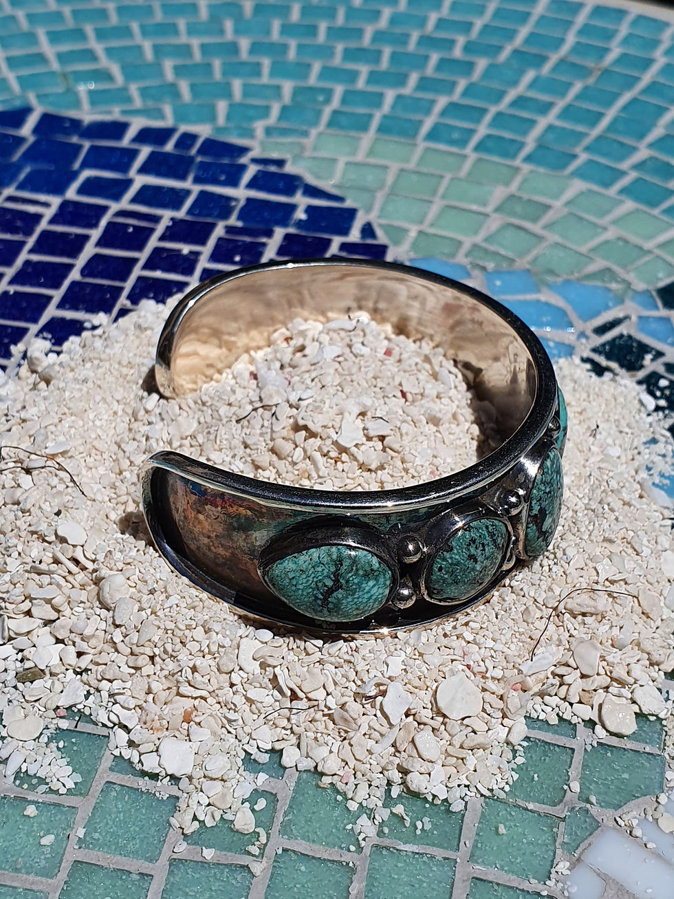 Miniature : Bracelet argent massif et Turquoise