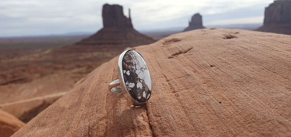 Miniature : Bague argent massif et Turquoise Wild Horse