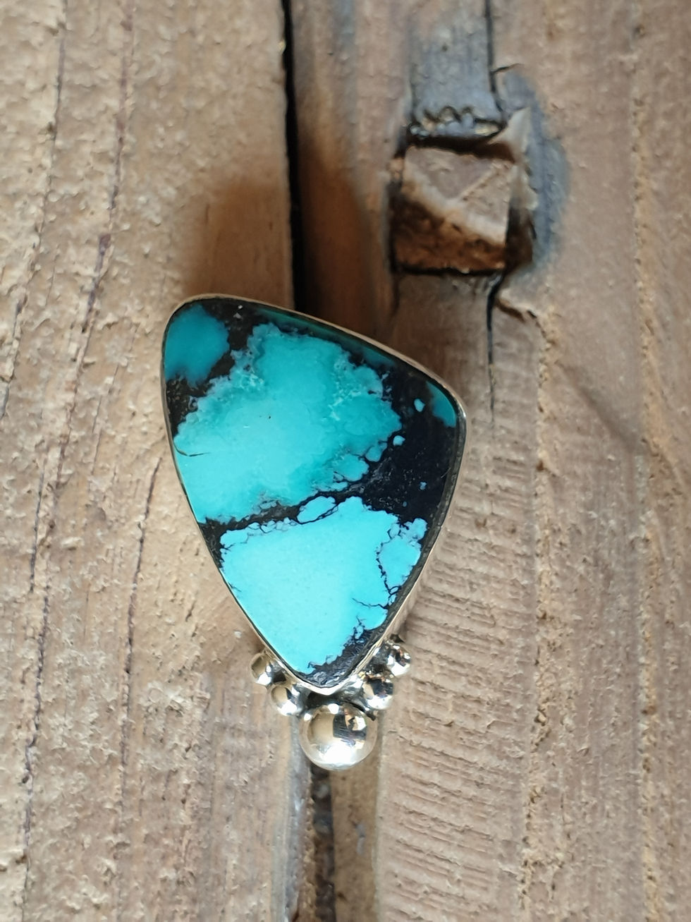 Miniature : Pendentif argent massif et Turquoise