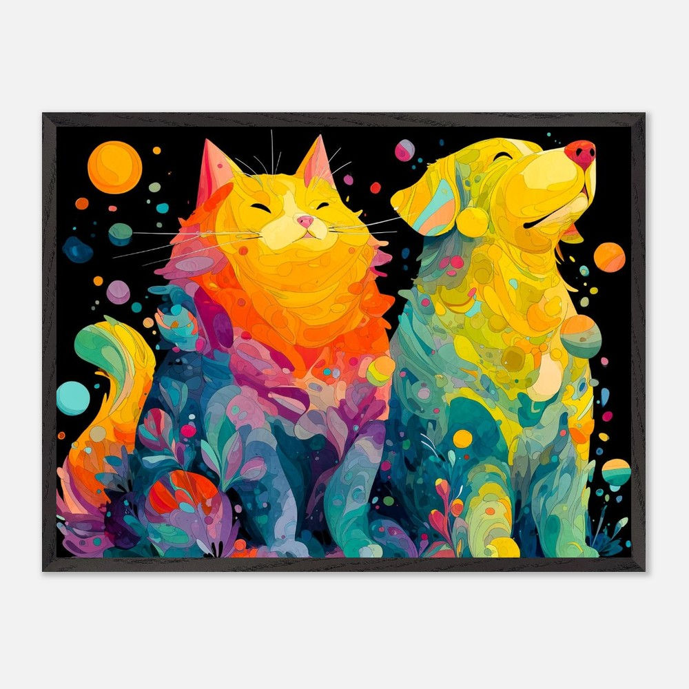 Wallart of a cat and a dog