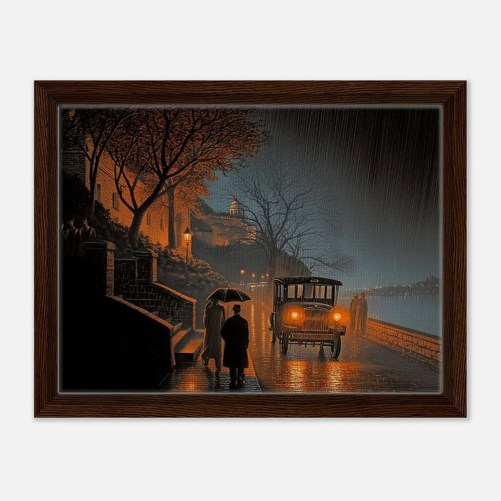 Miniatura: Canvas of Wall Art Rainy Night
