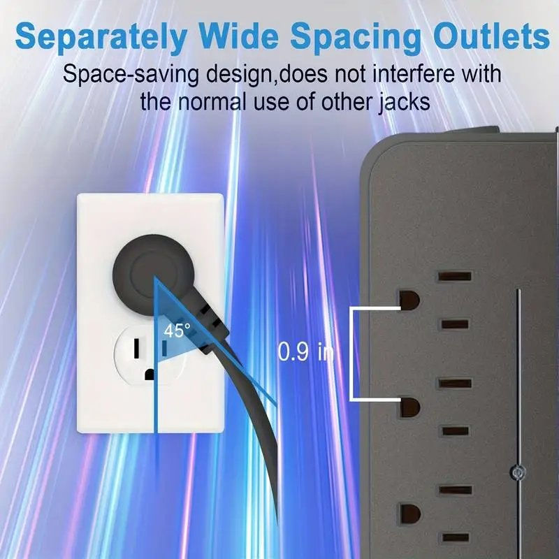 Thumbnail: Power Strip Surge Protector - 8 Outlets, 3 USB Ports & 1 USB-C Port