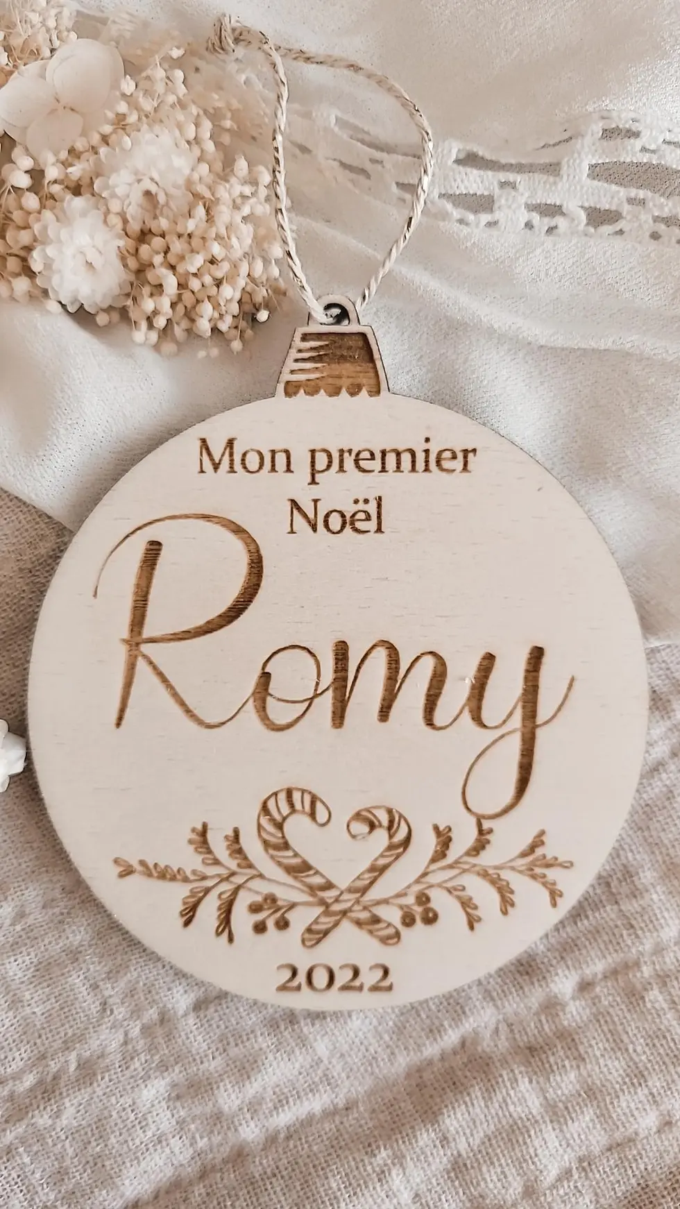 Miniature : Boule de Noël personnalisée - classique ou mon premier Noël 