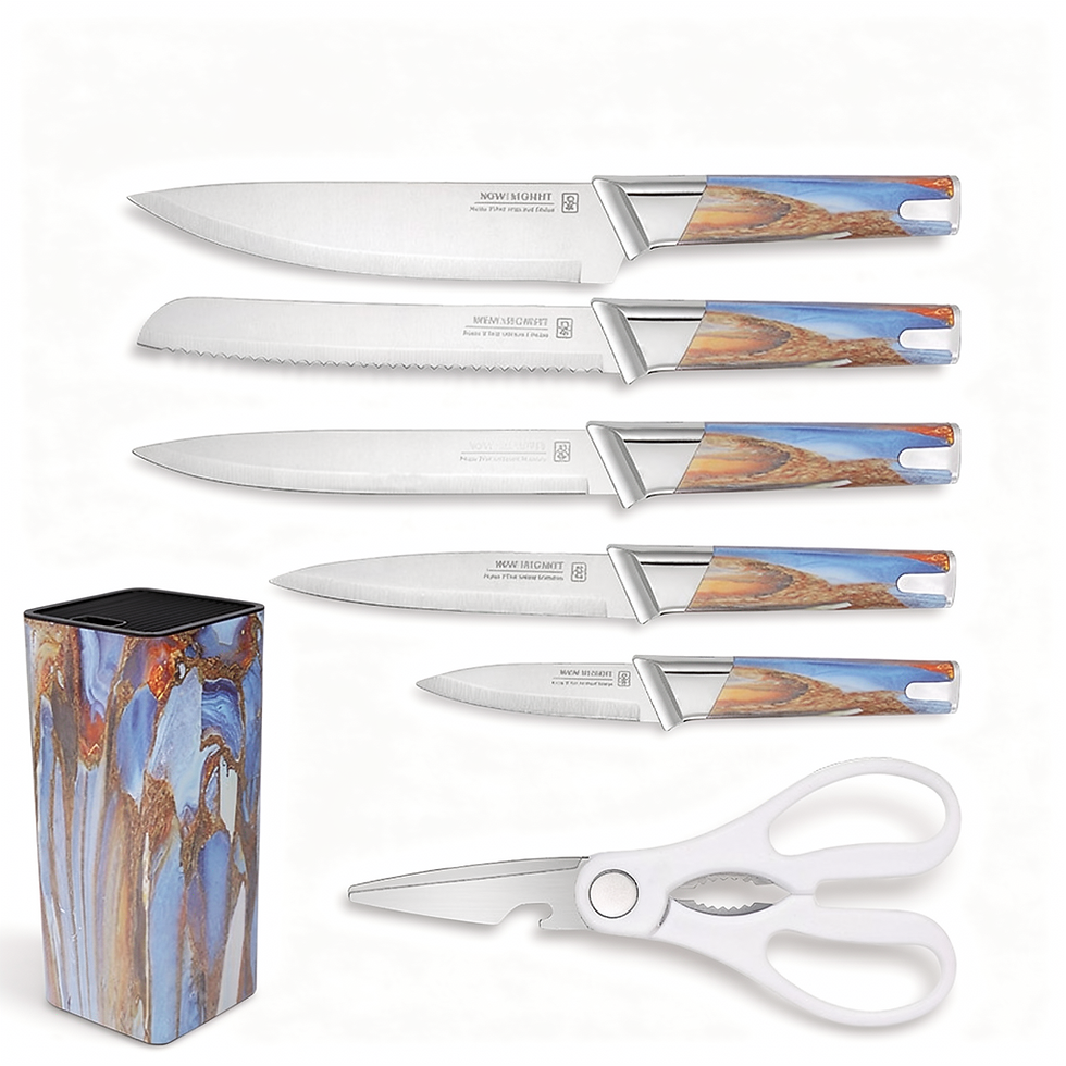 Thumbnail: 7-Piece Kitchen Knife Set with Knife Block