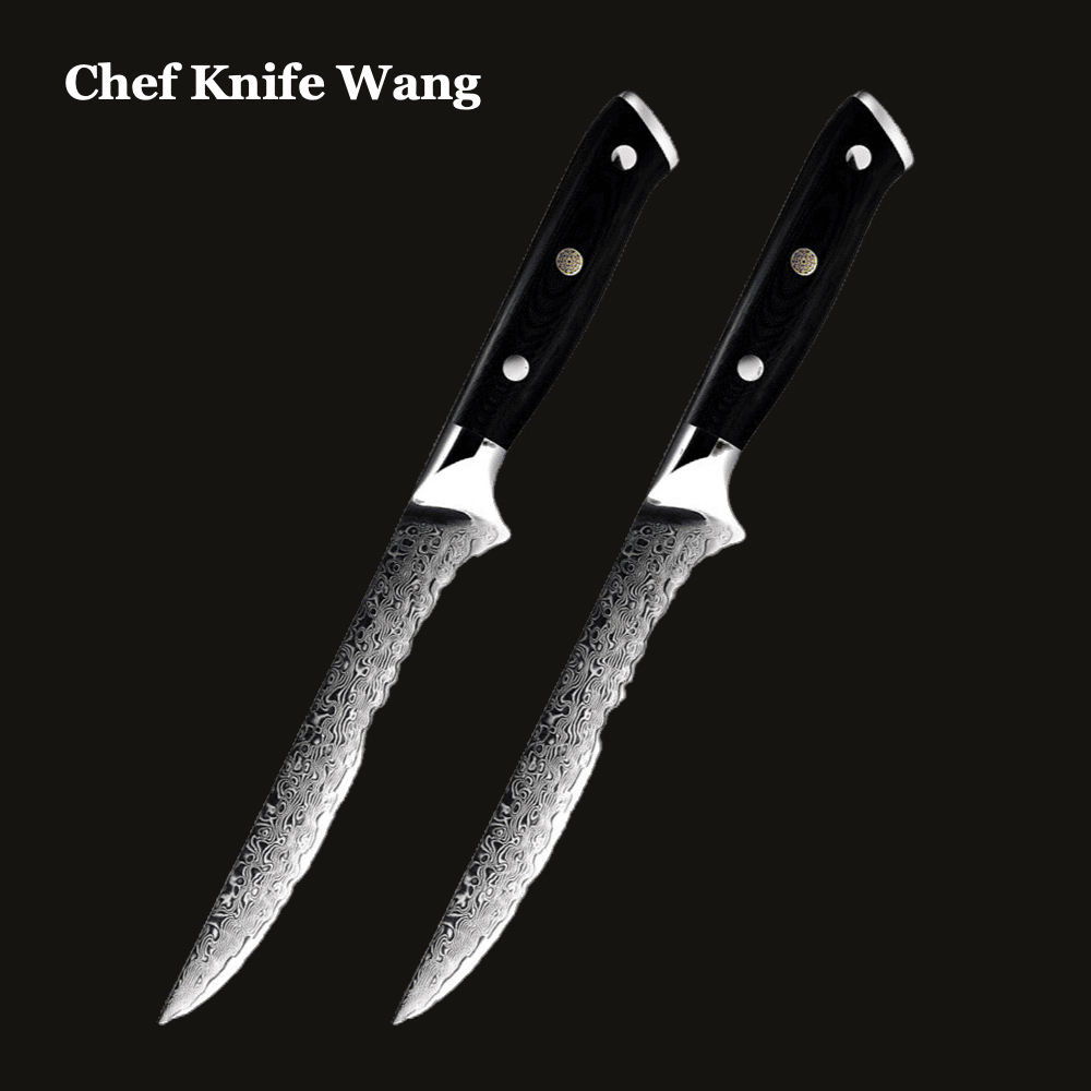 Japanese Damascus Steel Meat Deboning Knife with Ergonomic G10 Grip