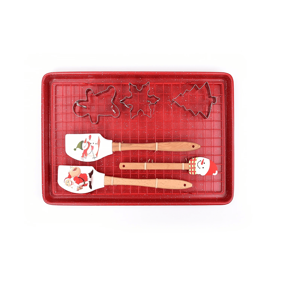 7-Piece Christmas Silicone and Carbon Steel Baking Tool Set
