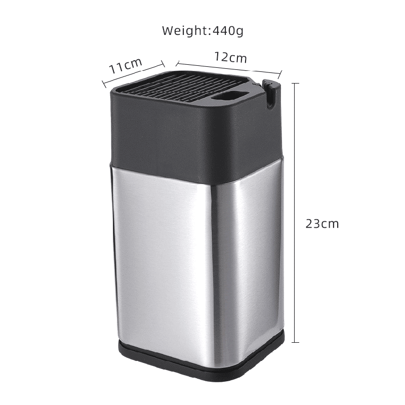Thumbnail: Knife Block with Sharpener, 430 Stainless Steel Storage Holder