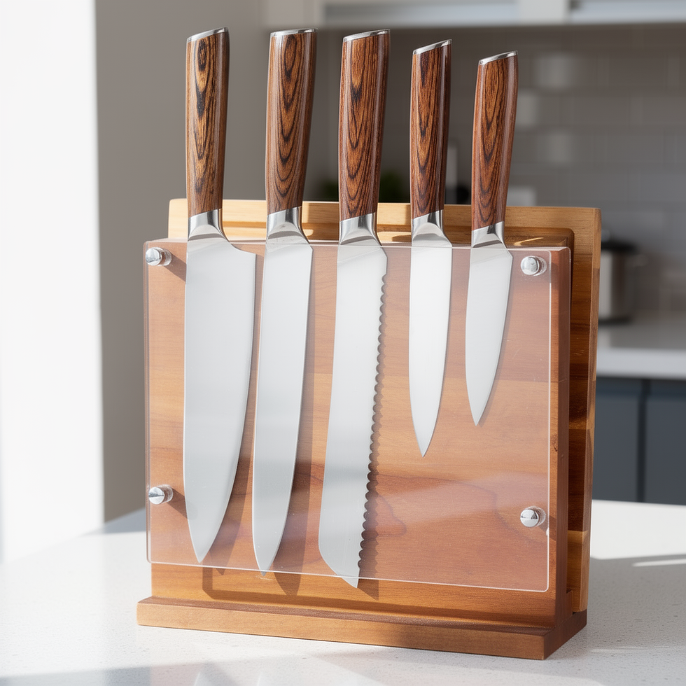 Thumbnail: 7-Piece Knife Set with Cutting Board And Wooden Block