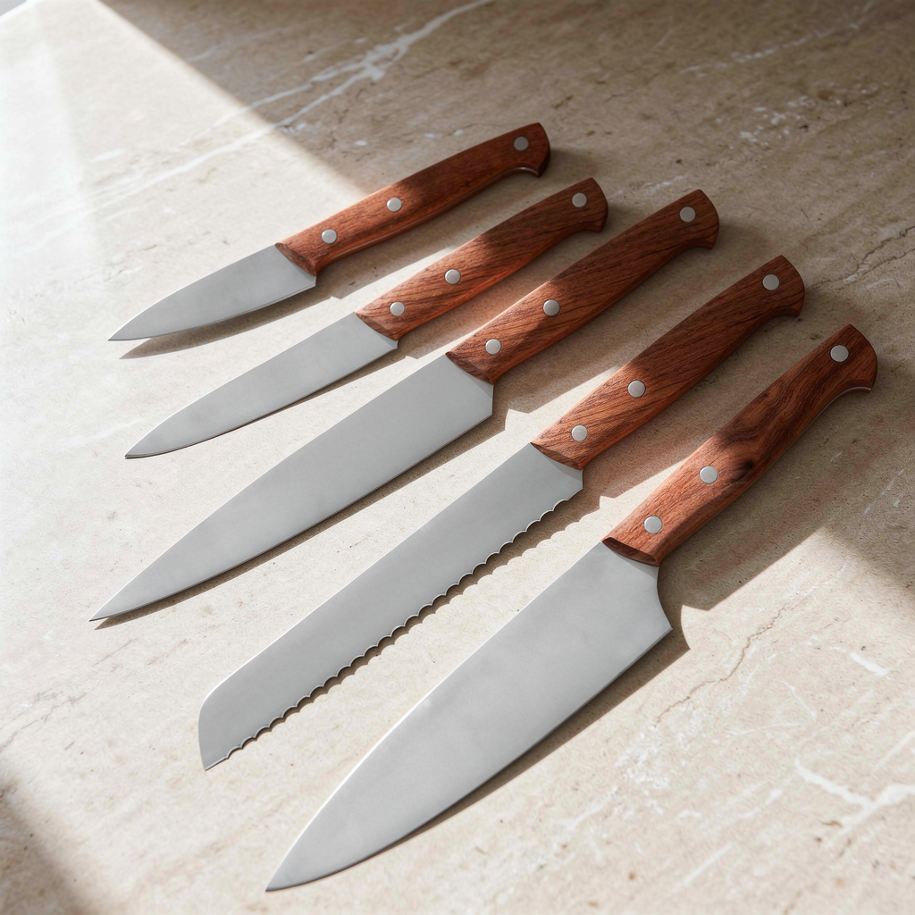 Luxury Rose Wood Household Knife Set of 5