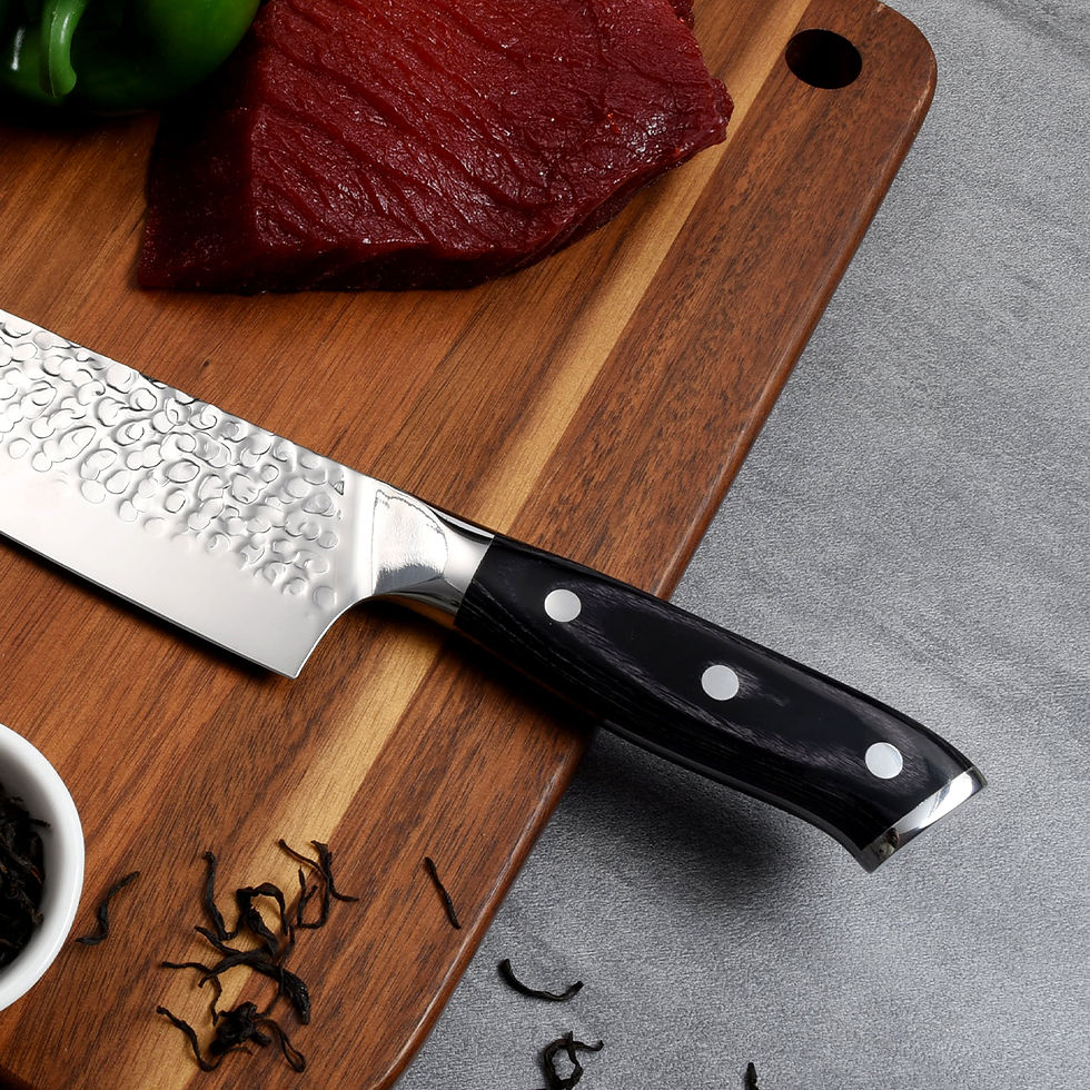 Thumbnail: Stainless Steel Wooden Handle Santoku Knife 7 Inch
