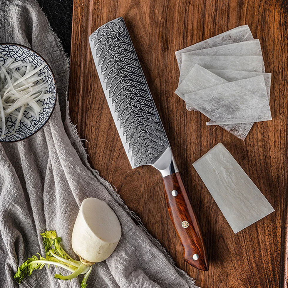 67-Layers Damascus Kitchen Knife with RoseWood Handle