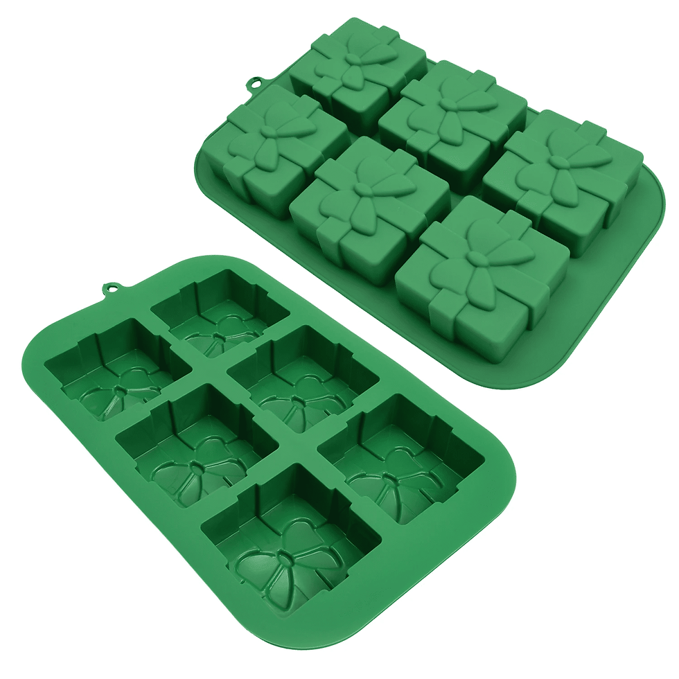 6 Cavity Christmas Gift Silicone Cake Mold for Holiday Baking