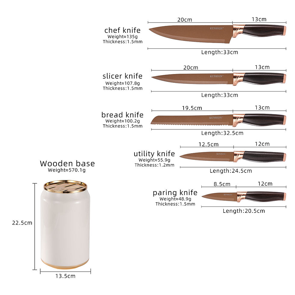 Thumbnail: Rose-Aura 6-Pieces Kitchen Knife Set
