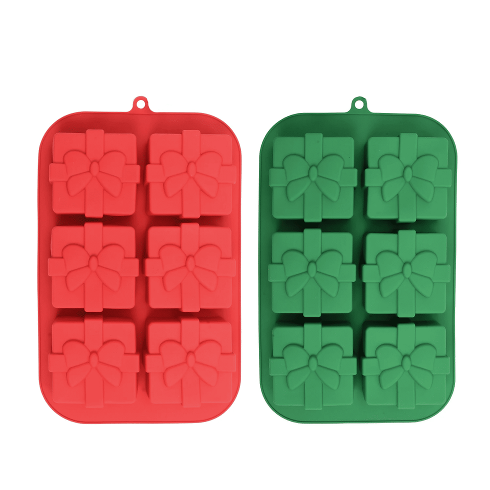 6 Cavity Christmas Gift Silicone Cake Mold for Holiday Baking