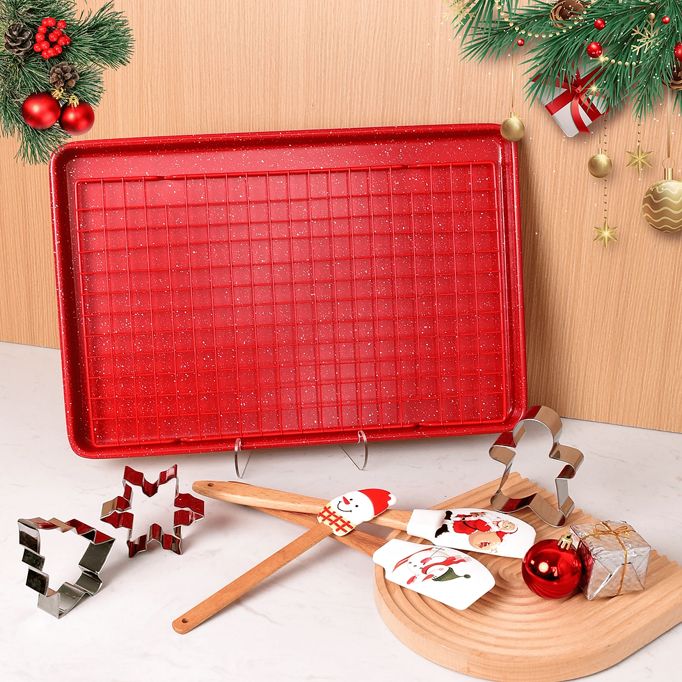 7-Piece Christmas Silicone and Carbon Steel Baking Tool Set