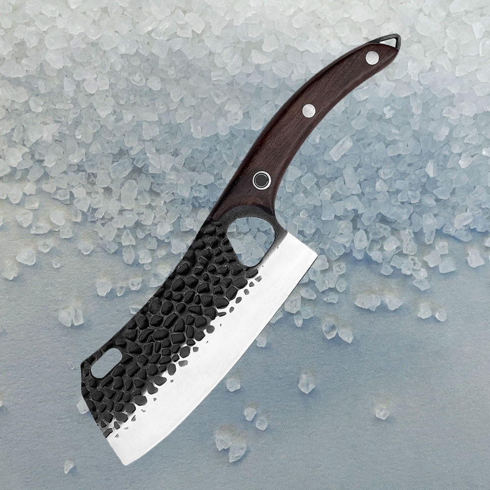 Heavy-Duty Forged Serbian Chef Knife with Wenge Handle & Sheath
