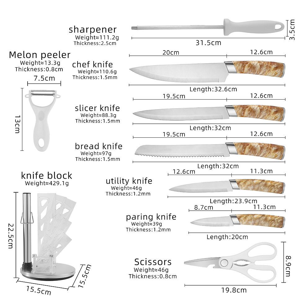 Thumbnail: Kitchen Knives Set with Marble Pattern handle 