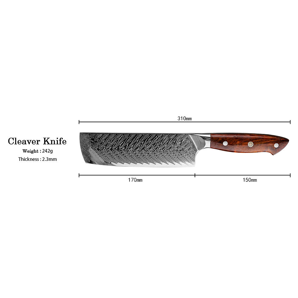 Thumbnail: 67-Layers Damascus Kitchen Knife with RoseWood Handle