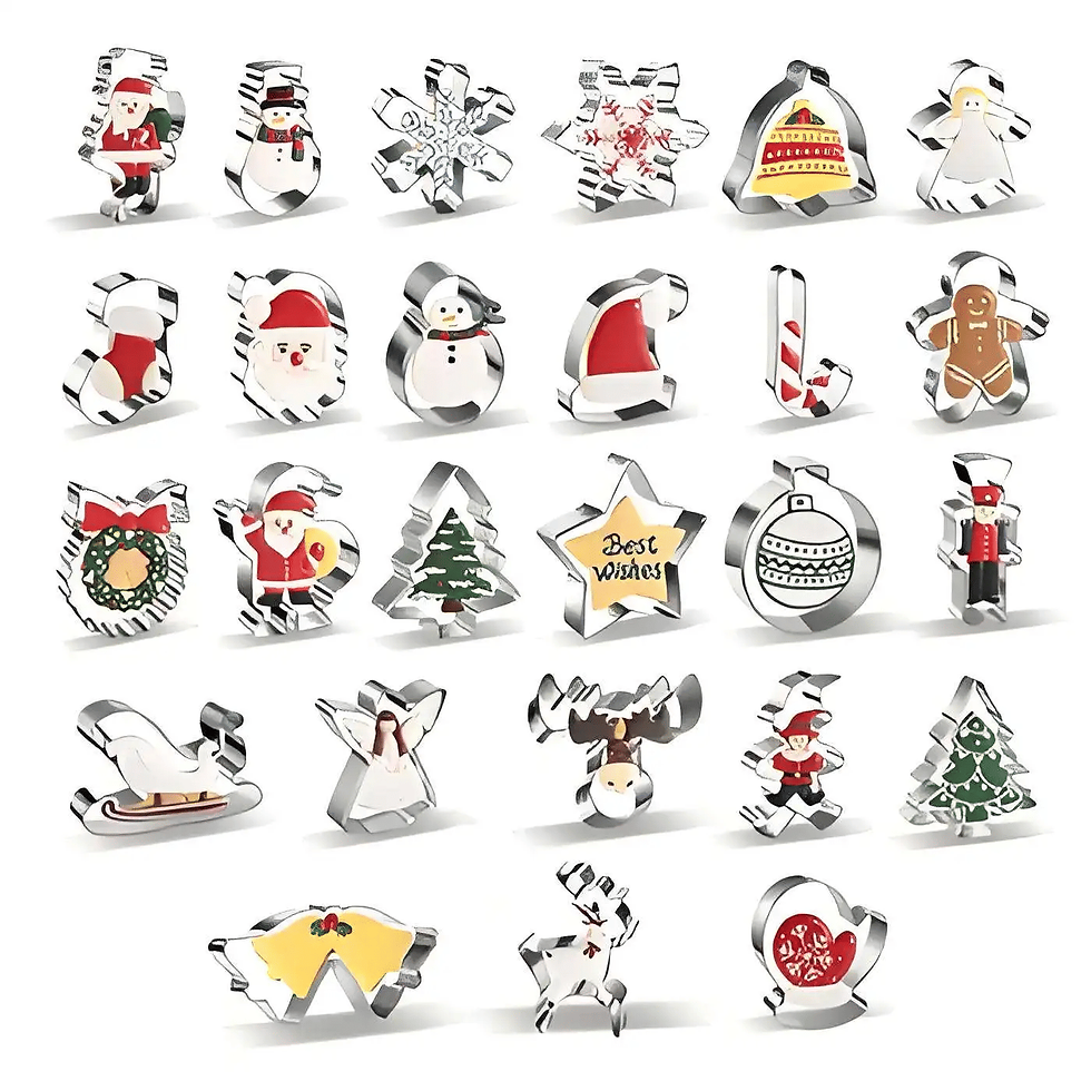 Stainless Steel Christmas Cookie Cutters Cartoon Baking Molds Set