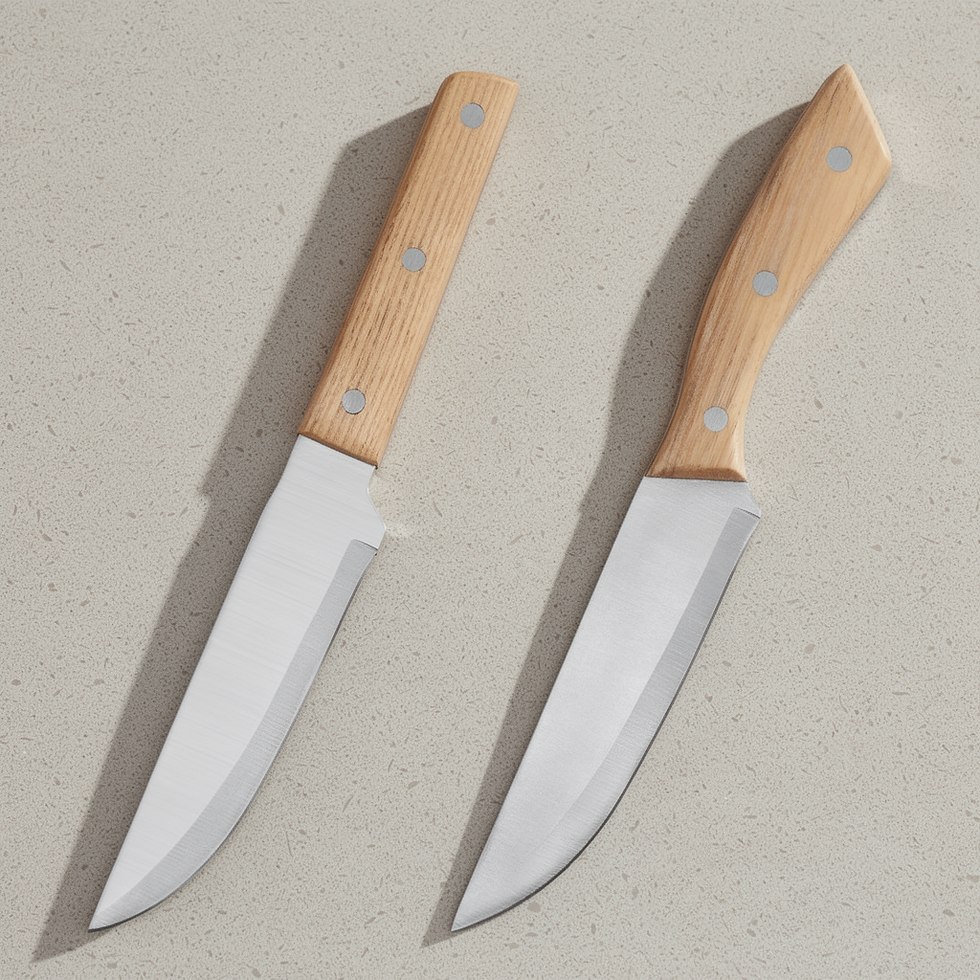 Thumbnail: Acacia Wood Handle Stainless Steel Knife Set of 2 -S2-32-J2W