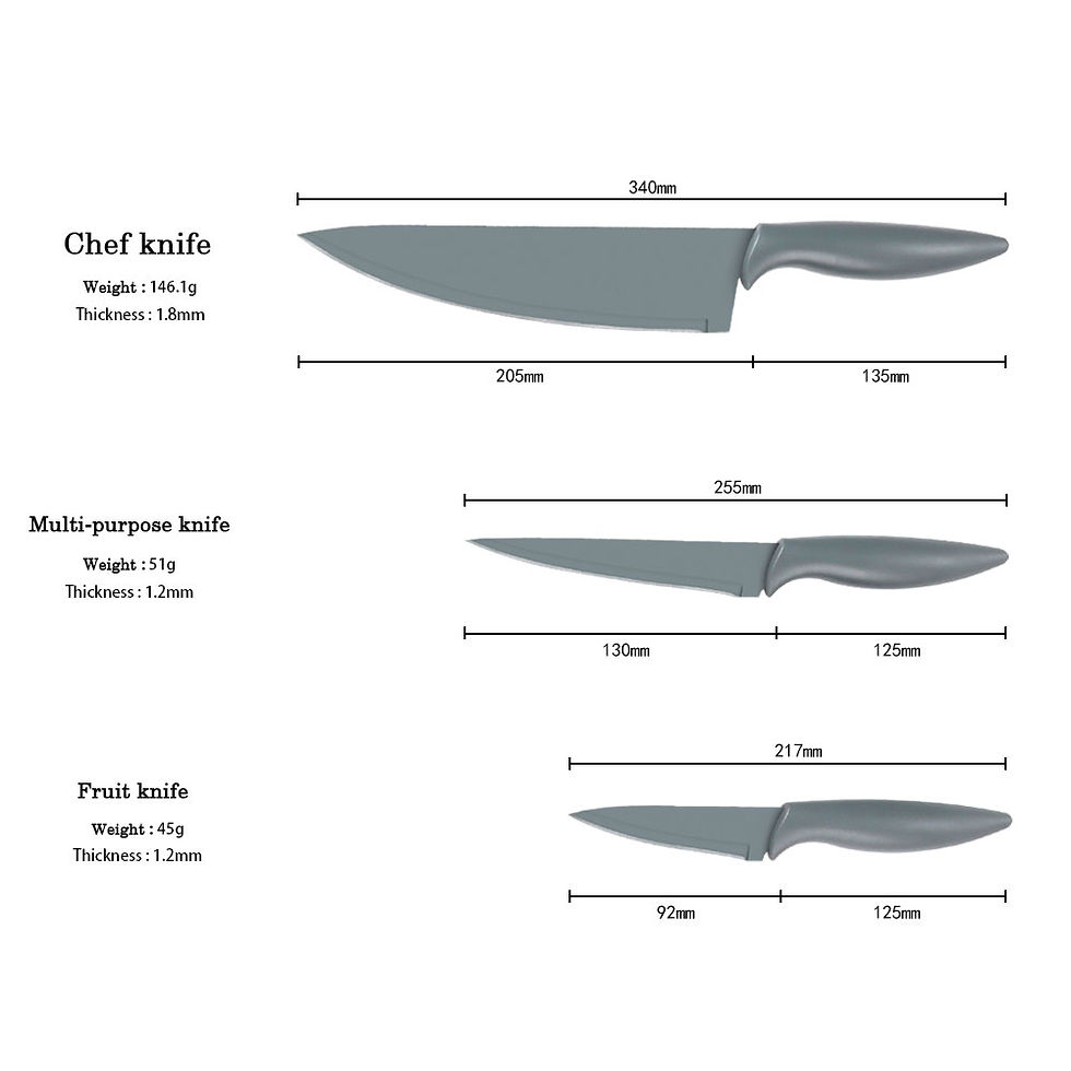Thumbnail: EverGrey All-Purpose Starter 3-Pieces Knife Set