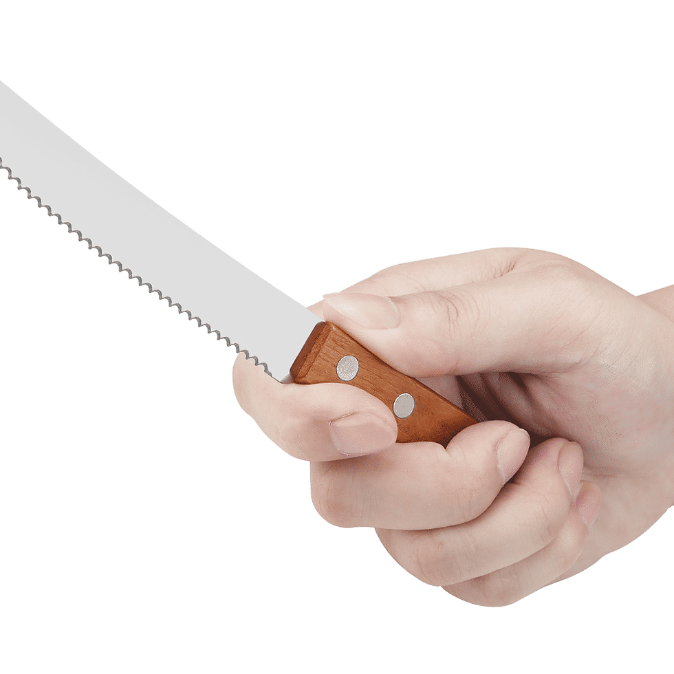 Thumbnail: Steak Knives Set of 6 Stainless Steel with Wooden Handles