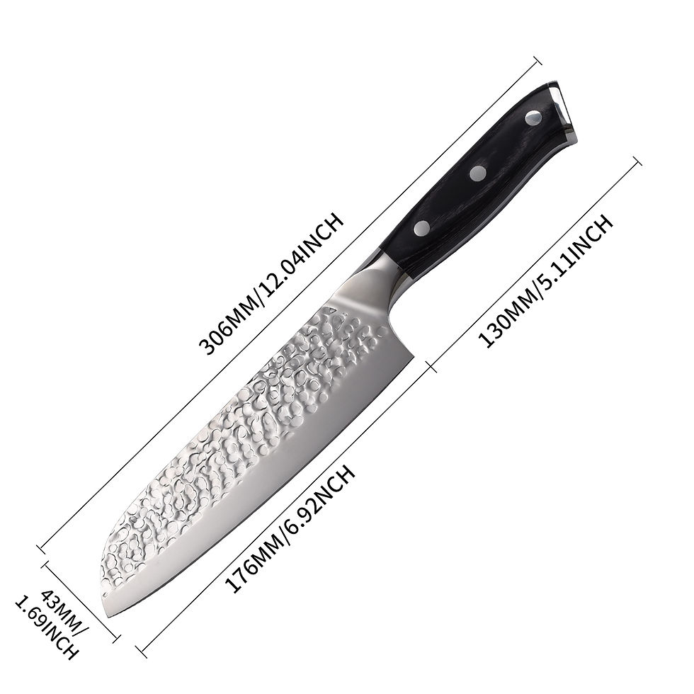 Thumbnail: Stainless Steel Wooden Handle Santoku Knife 7 Inch