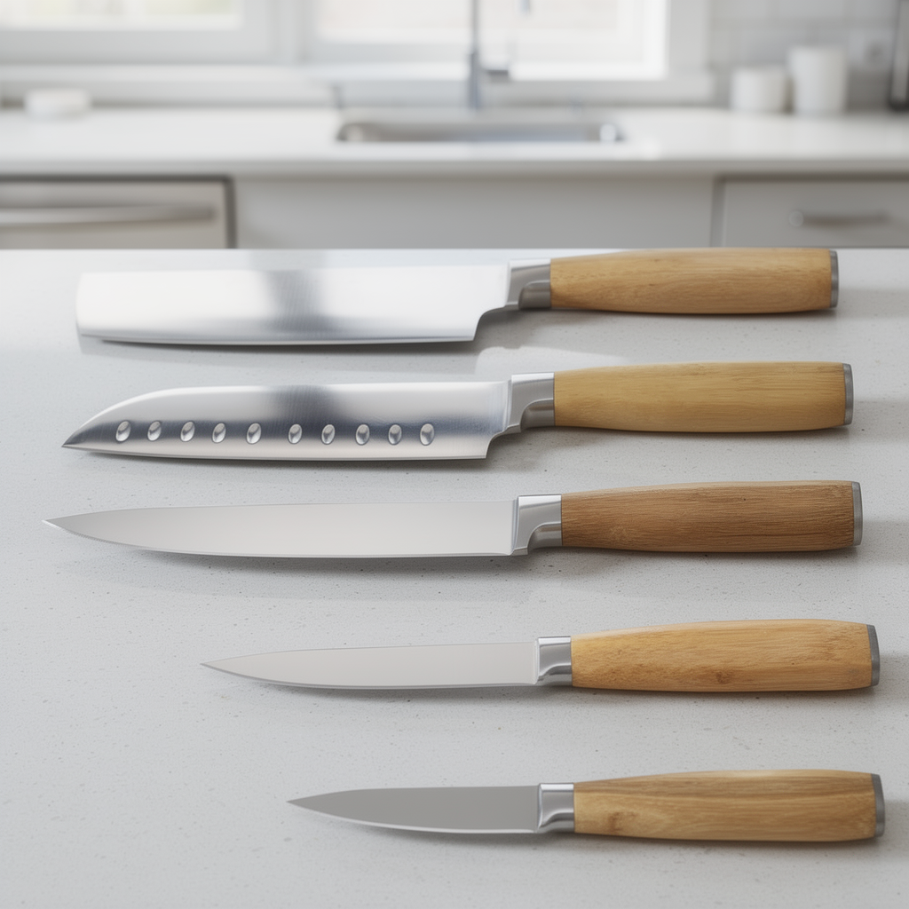 Wooden Handle 5-piece Knife Set
