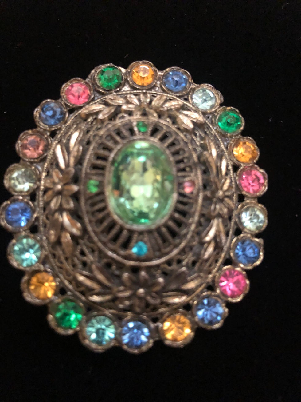 Thumbnail: Vintage Multi Stone Brooch