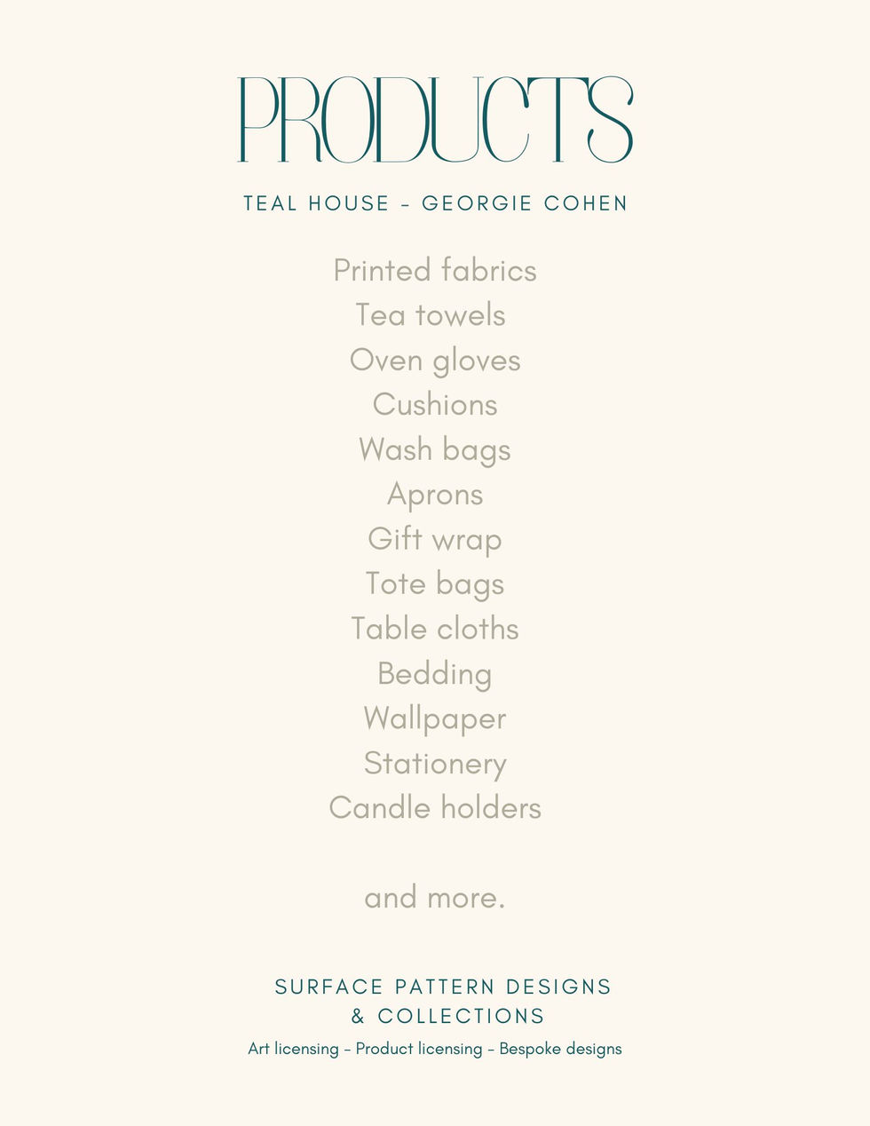 Teal House product page