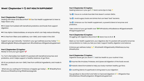 content planning + strategy
