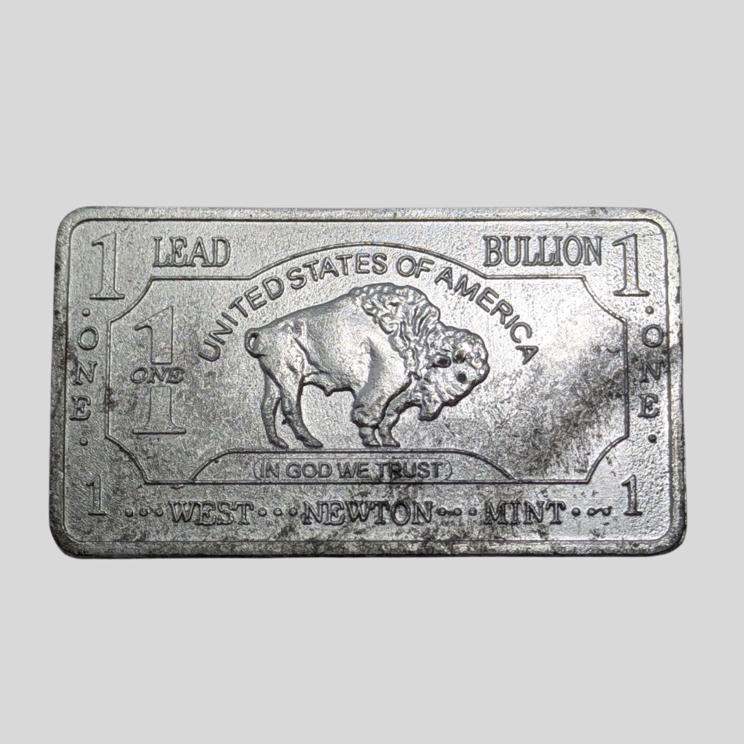 "BUFFALO" 1oz LEAD BAR - ONE TROY OUNCE  .999 PURE LEAD BULLION