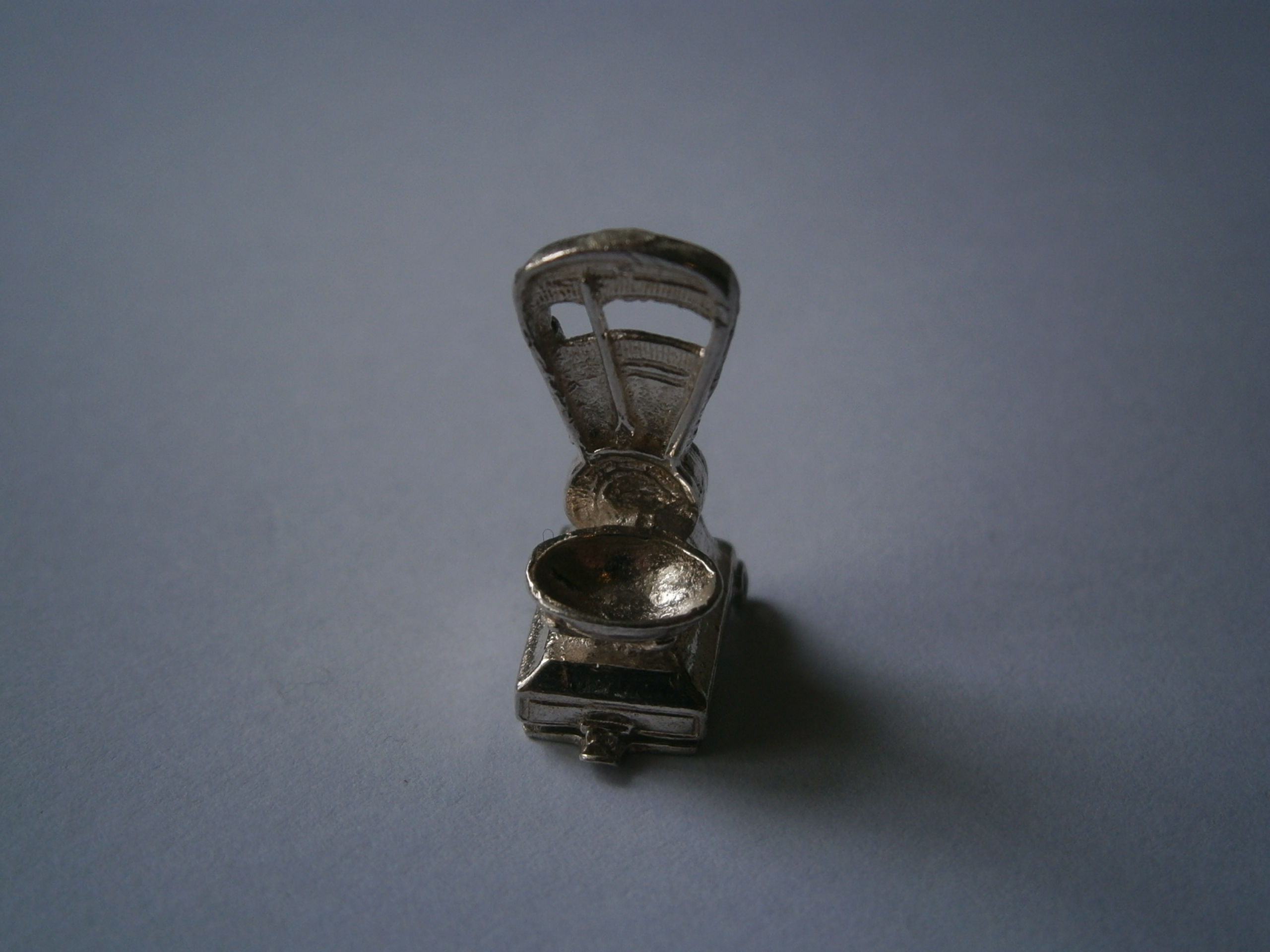 Vintage Silver Mechanical Butcher Shop Scale Opening Charm