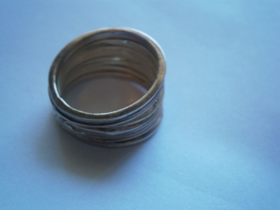 Thumbnail: Classic .925 Sterling Silver Multi-Strand Stacked Band Ring 6.4g
