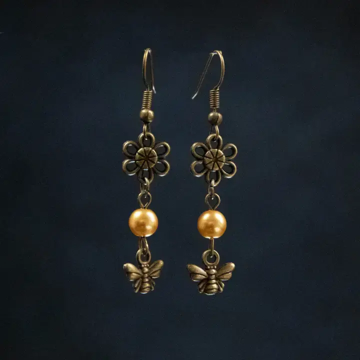 Bee and Flower Earrings