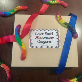 Color swirl rainbow crayons